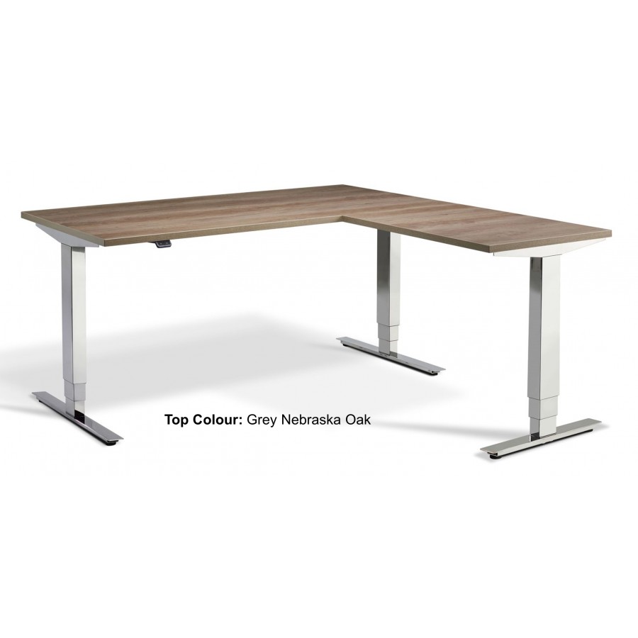 Cromo Corner Triple Motor Chrome Height Adjustable Desk